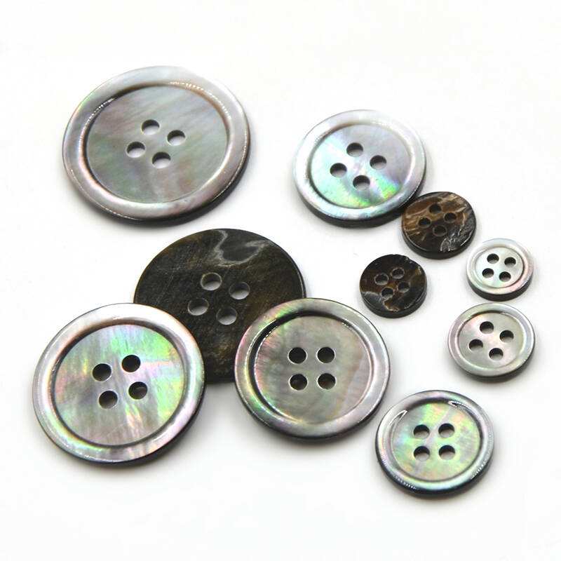 Butterfly Black Shell Button